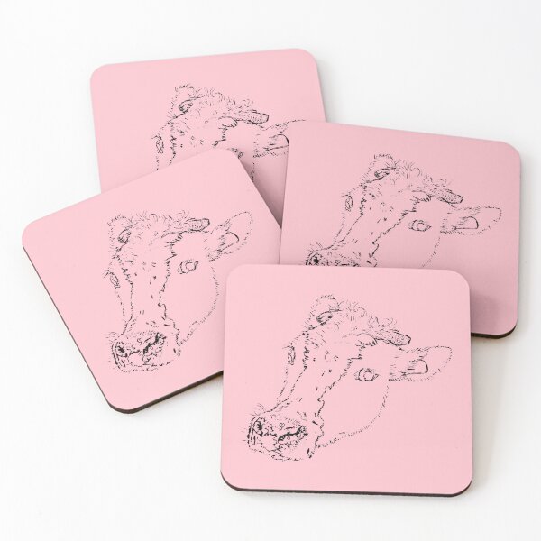 Item preview, Dairy Cow - Side Eye - (#FFC1CC) designed and sold by The Stippler Process.