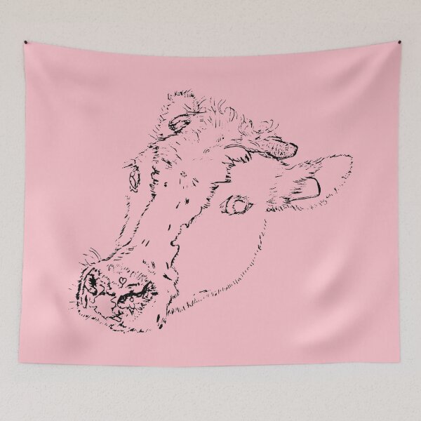 Item preview, Dairy Cow - Side Eye - (#FFC1CC) designed and sold by The Stippler Process.