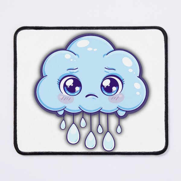Item preview, Feeling Blue Cloud Sticker – Cute Kawaii Sad Mood Aesthetic designed and sold by Moodlings .