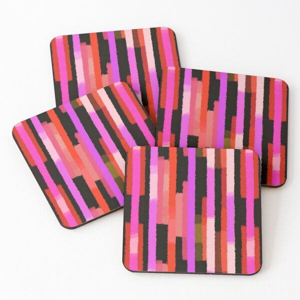 Item preview, Neon Pink Abstract Stripe Pattern designed and sold by bubblegoth.