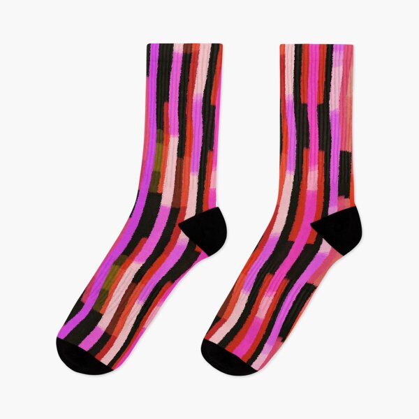 Item preview, Neon Pink Abstract Stripe Pattern designed and sold by bubblegoth.