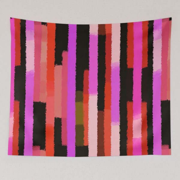 Item preview, Neon Pink Abstract Stripe Pattern designed and sold by bubblegoth.