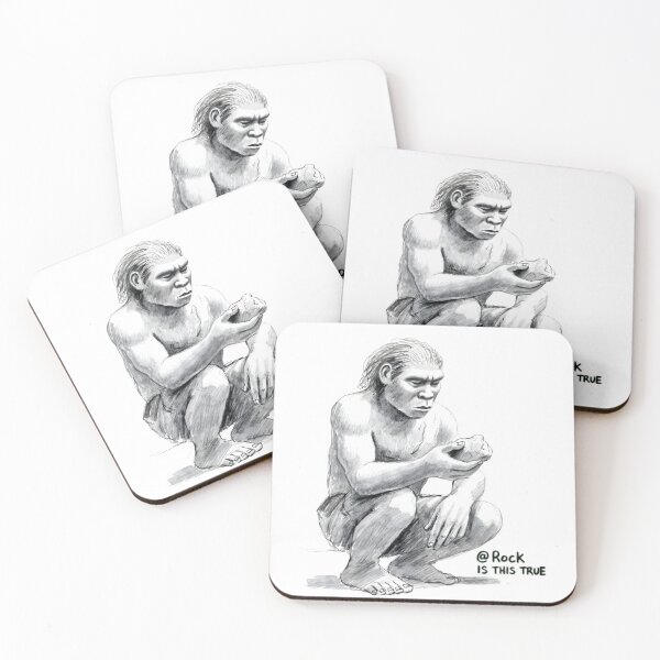 Item preview, Neanderthal Asks Rock "Is This True?" Grok Parody designed and sold by TshirtsOnline-.