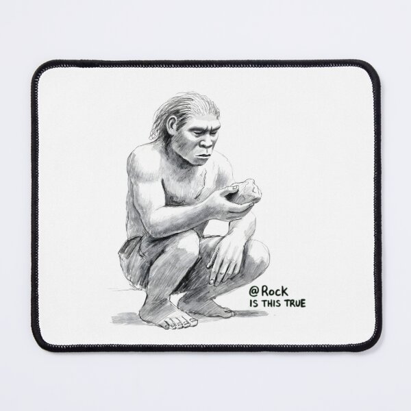 Item preview, Neanderthal Asks Rock "Is This True?" Grok Parody designed and sold by TshirtsOnline-.