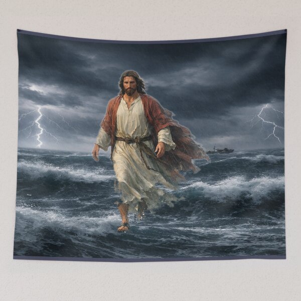Item preview,  Jesus Walking on Water — The Miracle in the Storm designed and sold by MysticOzzy.