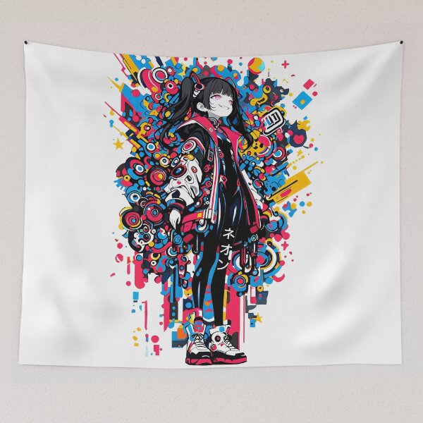 Item preview, NEON: Arrogant Cyberpop Techwear Swagger | Cute Cyberpunk Anime Girl designed and sold by Sytrics.