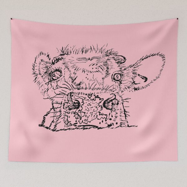 Item preview, Dairy Cow - Peekamoo - (#FFC1CC) designed and sold by The Stippler Process.
