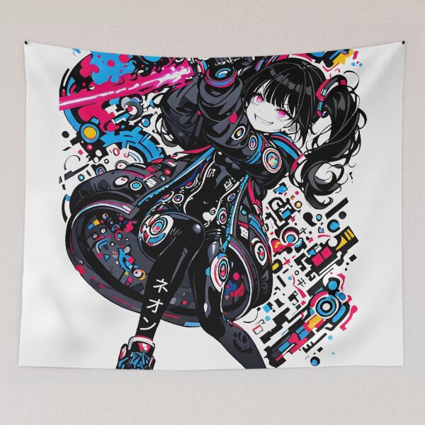 Item preview, NEON: Arrogant Cyberpop Katana Slash | Cute Cyberpunk Anime Girl designed and sold by Sytrics.