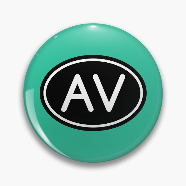 Item preview, AV Initials Monogram Oval White Letters designed and sold by Jeallan Designs.