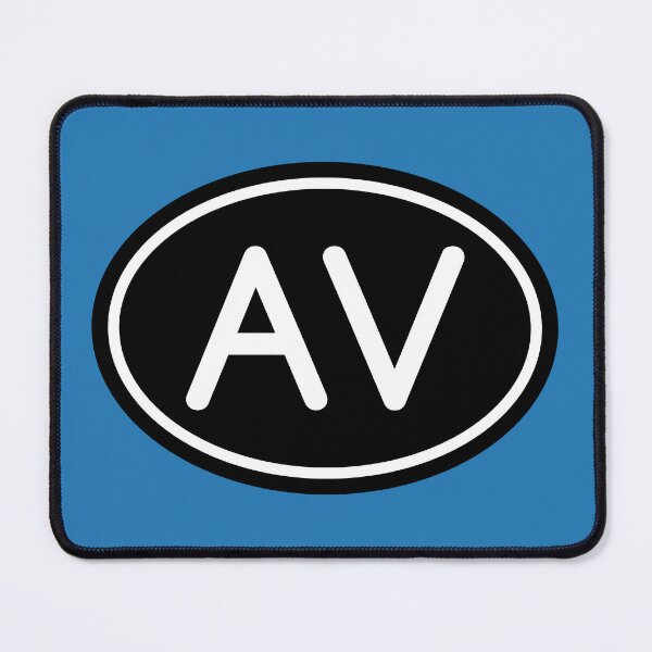 Item preview, AV Initials Monogram Oval White Letters designed and sold by Jeallan Designs.