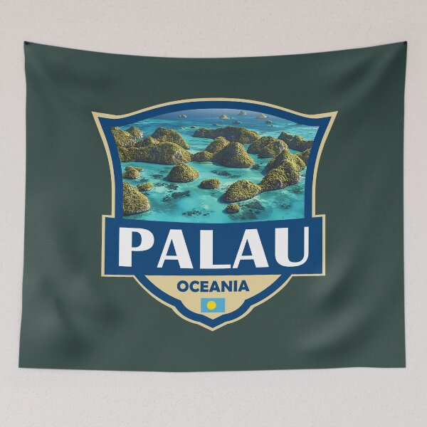Item preview, Palau Illustration Retro Badge designed and sold by KrisSidDesigns.
