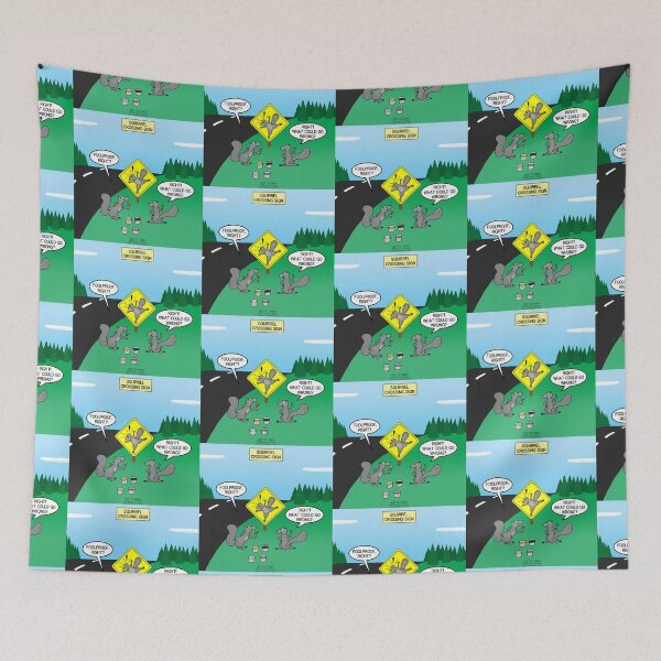 Item preview, Squirrel Crossing Sign! designed and sold by Out to Lunch Cartoons and More.