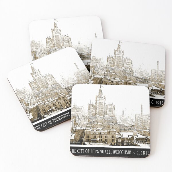 Item preview, Milwaukee, Wisconsin Skyline, c. 1915, Vintage Photograph designed and sold by AMacGPhilly.