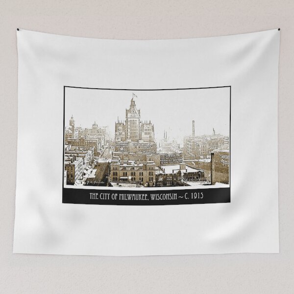 Item preview, Milwaukee, Wisconsin Skyline, c. 1915, Vintage Photograph designed and sold by AMacGPhilly.