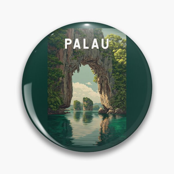 Item preview, Palau Illustration Travel Art Vintage designed and sold by KrisSidDesigns.