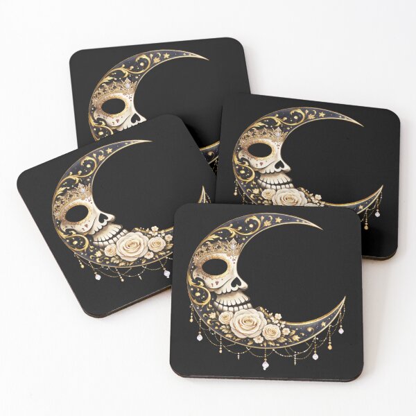 Item preview, Elegant Sugar Skull Moon with Roses designed and sold by CyrilloArt.