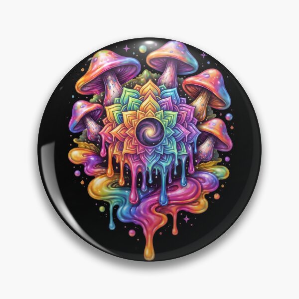 Item preview, Vibrant Trippy Melting Mandala Mushroom Art designed and sold by FUIRY .