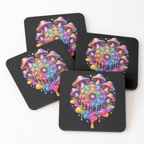 Item preview, Vibrant Trippy Melting Mandala Mushroom Art designed and sold by FUIRY .