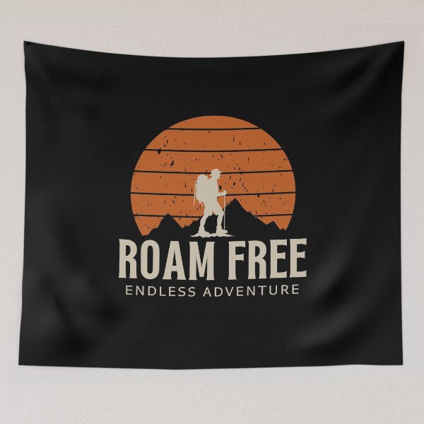 Item preview, Roam Free – Endless Adventure Backpacker Mountain Sunset Travel Design designed and sold by VinciLab.