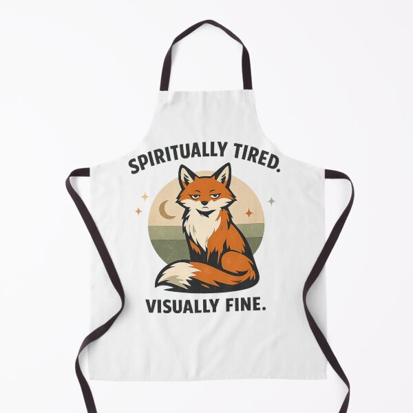 Item preview, Spiritually Tired Visually Fine Fox Funny Retro T-Shirt Design designed and sold by Teenomix.