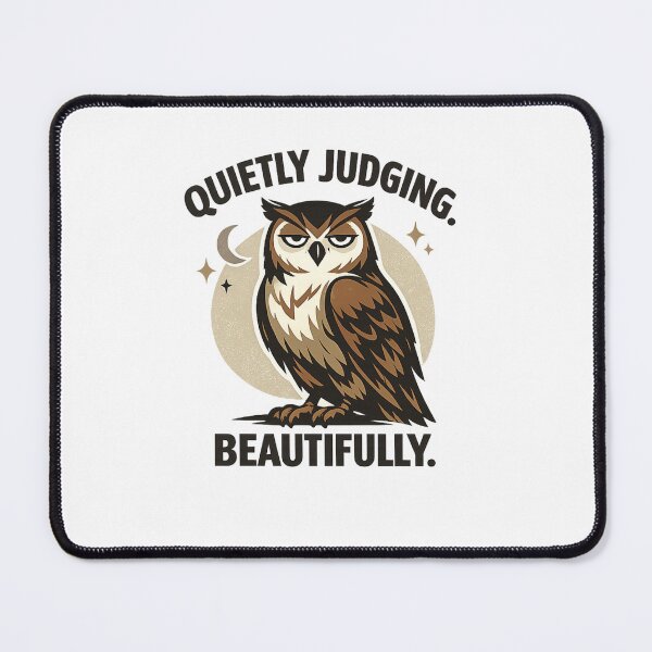 Item preview, Quietly Judging Beautifully Owl Funny Retro T-Shirt Design designed and sold by Teenomix.