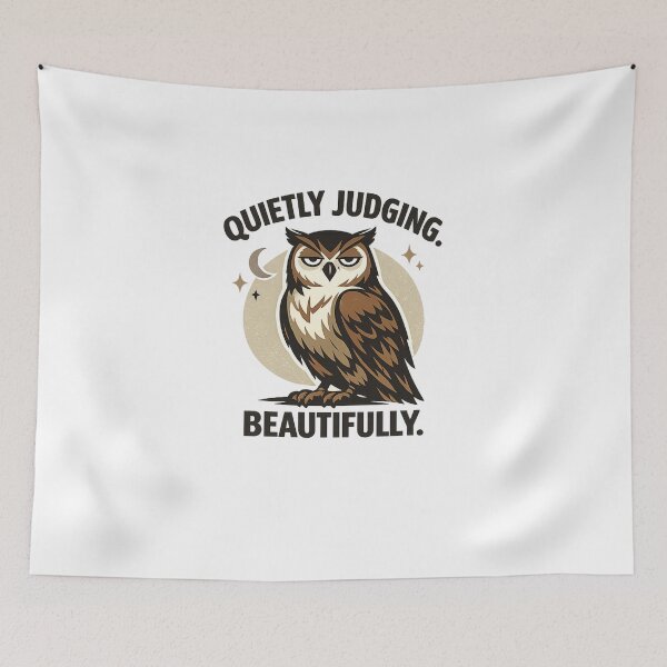 Item preview, Quietly Judging Beautifully Owl Funny Retro T-Shirt Design designed and sold by Teenomix.