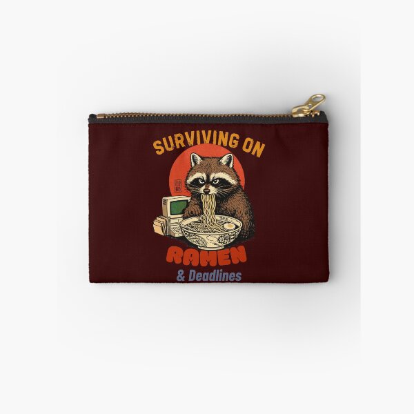 Item preview, Raccoon Surviving on Ramen & Deadlines – Funny Burnout Student Meme Retro Japanese Ramen Animal T-Shirt designed and sold by HOUSE OF TIST.