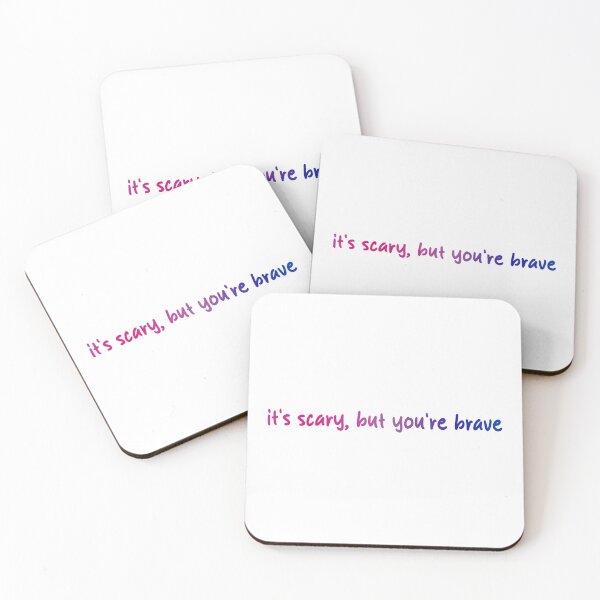 Item preview, It's scary, but you're brave - Heated Rivalry Ilya Rozanov quote, bi pride flag colors, Shane Hollander, Hollanov designed and sold by RosefinchArt.