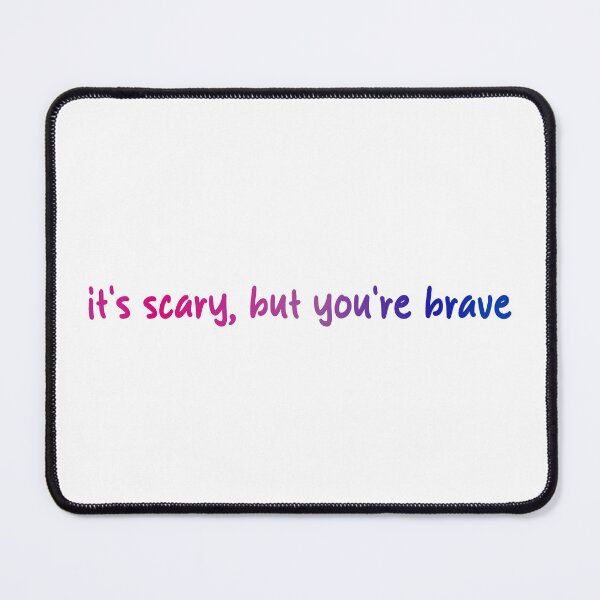 Item preview, It's scary, but you're brave - Heated Rivalry Ilya Rozanov quote, bi pride flag colors, Shane Hollander, Hollanov designed and sold by RosefinchArt.