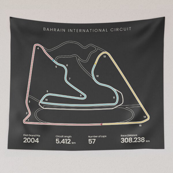Item preview, Bahrain International Circuit | Bahrain Grand Prix Motorsports Circuit Map designed and sold by aio.