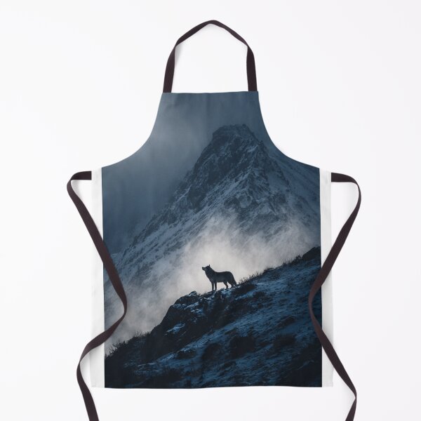 Item preview, Wolf in Mountains Landscape designed and sold by NicolasGlowArt.
