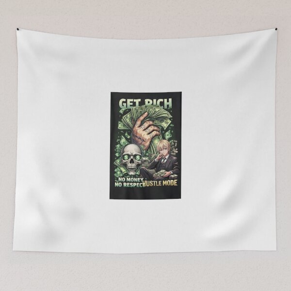 Item preview, Get Rich Hustle Mode – Money, Power & Respect Anime Art designed and sold by Anshugoyal.