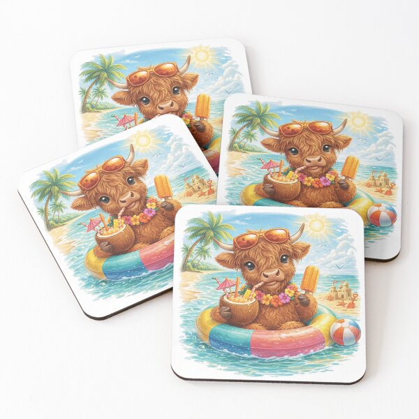 Item preview, Tropical Highland Cow Summer Vibes designed and sold by Mindful56.