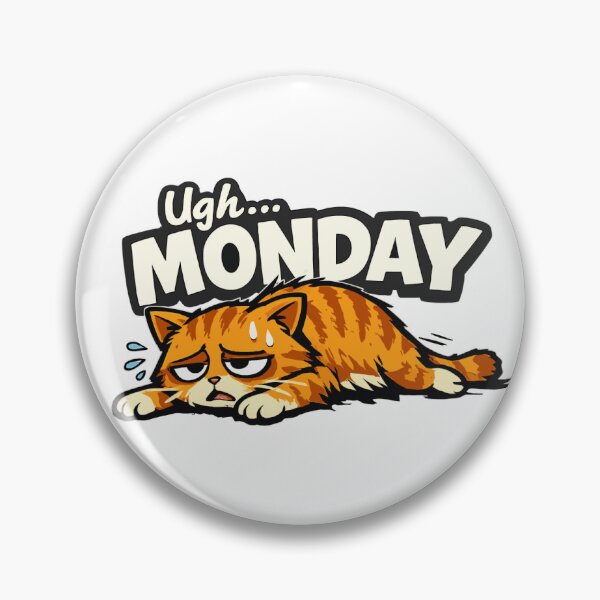Item preview, Ugh Monday Tired Cat Sticker | Lazy Cat Mood Funny Monday Vibes designed and sold by Styliogellery.