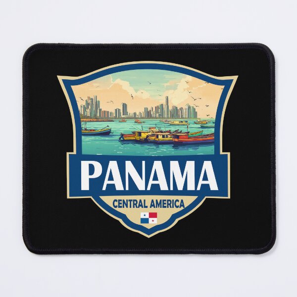 Item preview, Panama Illustration Retro Badge designed and sold by KrisSidDesigns.