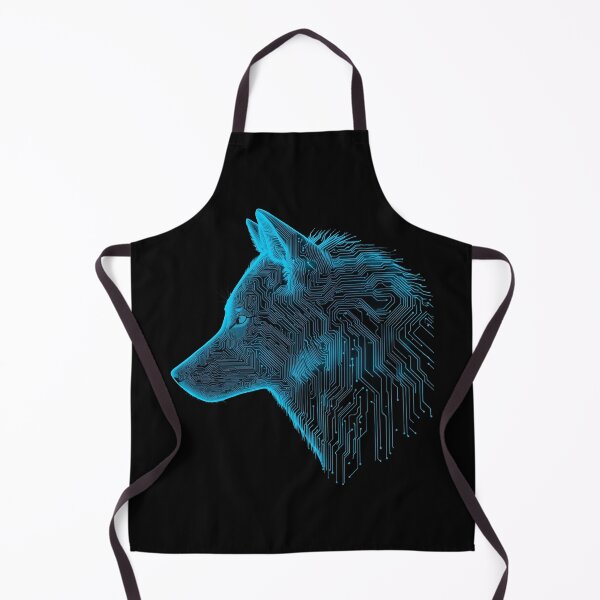 Artikelvorschau, Neon Cyberpunk Wolfskopf Minimal Line Art entworfen und verkauft von PaulyTechStudio.