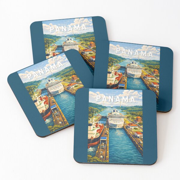 Item preview, Panama Illustration Travel Art Vintage designed and sold by KrisSidDesigns.