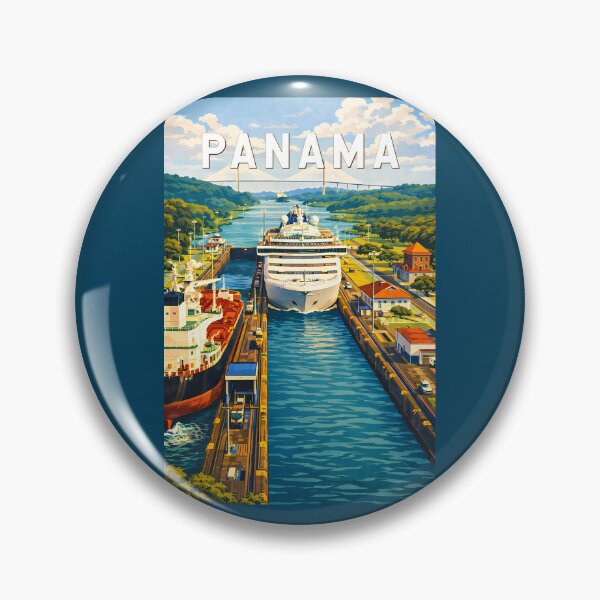Item preview, Panama Illustration Travel Art Vintage designed and sold by KrisSidDesigns.
