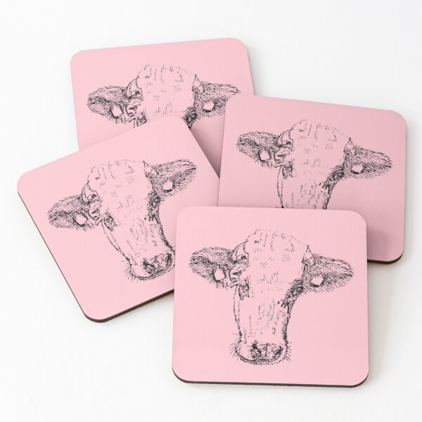 Item preview, Dairy Cow - (#FFC1CC) designed and sold by The Stippler Process.