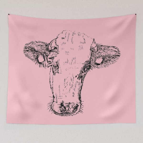 Item preview, Dairy Cow - (#FFC1CC) designed and sold by The Stippler Process.