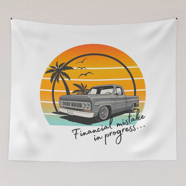 Item preview, Financial Mistake in Progress – Vintage Truck Sunset Retro Car Enthusiast Design designed and sold by ArcticFoxStudio.