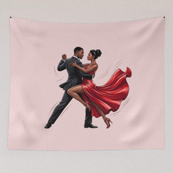 Item preview, Salsa Love - Elegant Black Couple Dancing Tango Art designed and sold by WowDezign.