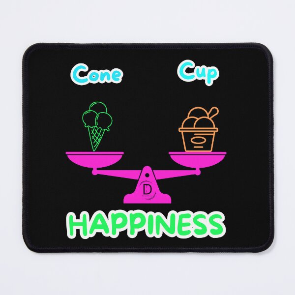 Item preview, Funny Italian Gelato Dilemma: Cone or Cup Happiness Black Version designed and sold by TheItaliandilemma.