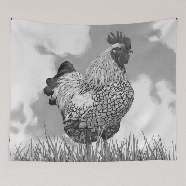 Item preview, Black and White Chicken Painting designed and sold by Steve Haskamp.