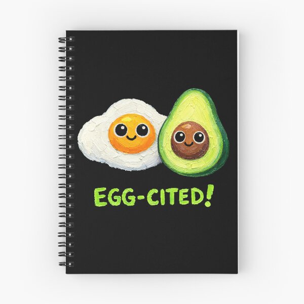 Item preview, Cute Egg and Avocado Cartoon – Egg-Cited Breakfast Pun Gift designed and sold by Liv Solara.