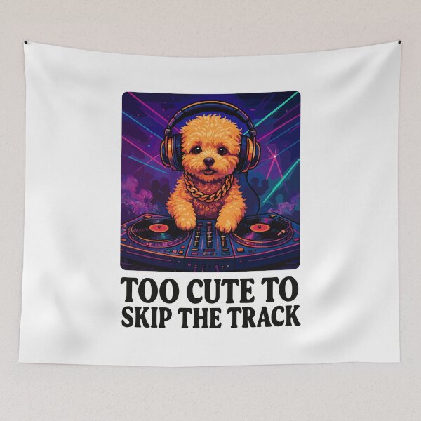 Item preview, DJ Maltipoo: Too Cute to Skip the Track - Neon Art designed and sold by Pineapple-Tree.