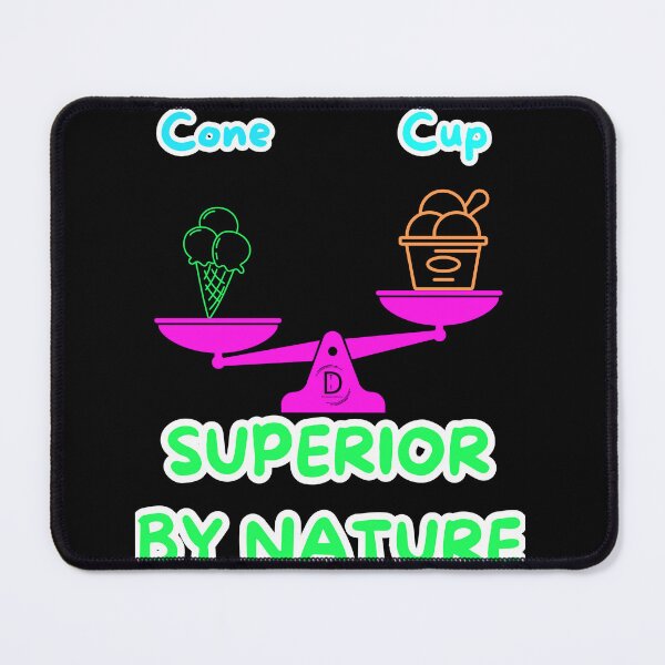 Item preview, Funny Ice Cream Dilemma - Team Cone Superior By Nature Black Version designed and sold by TheItaliandilemma.