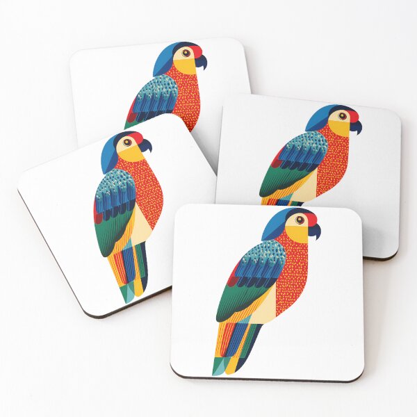 Item preview, Geometric Colorful Parrot - Bold Modern Folk Bird Art Print designed and sold by DesignArtist.ia.