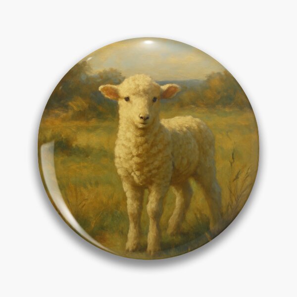 Item preview, Lamb in a Golden Field – Classic Pastoral Art designed and sold by Novel Works Studio.