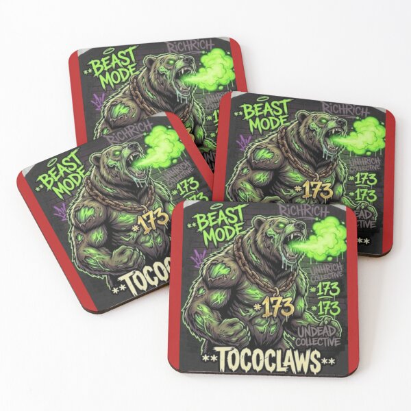 Item preview, Beast Mode Toxic Zombie Bear - Tococlaws Streetwear designed and sold by TOCOCLAWS.
